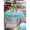 thumbnail image 5 of Outdoor Tablecloths with Umbrella Hole & Zipper, Teal Blue Summer Round Tablecloth 54 Inch, Farmhouse Beach Blue Wooden Waterproof Table Cloth, Patio/Pool/Picnic Table Covers, 5 of 8