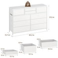 thumbnail image 3 of Commode pour Chambre, Meuble Télé pour Télé de 55”, Centre de Divertissement avec 10 Tiroirs, Unité d'Organisation de Rangement pour Salon, Garde-Robe, Entrée, Couloir (Brun Rustique), 3 of 9