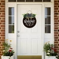 thumbnail image 2 of Eveokoki 12" Welcome Sign for Front Door Porch Farmhouse Wreaths Hanging Wooden Sign Wall Decor for Home Christmas Decoration Housewarming Gift Outdoor Indoor, 2 of 5