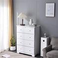 thumbnail image 3 of Better Home Products Isabela Commode à 4 Tiroirs en Bois de Pin Massif, Blanc, 3 of 8