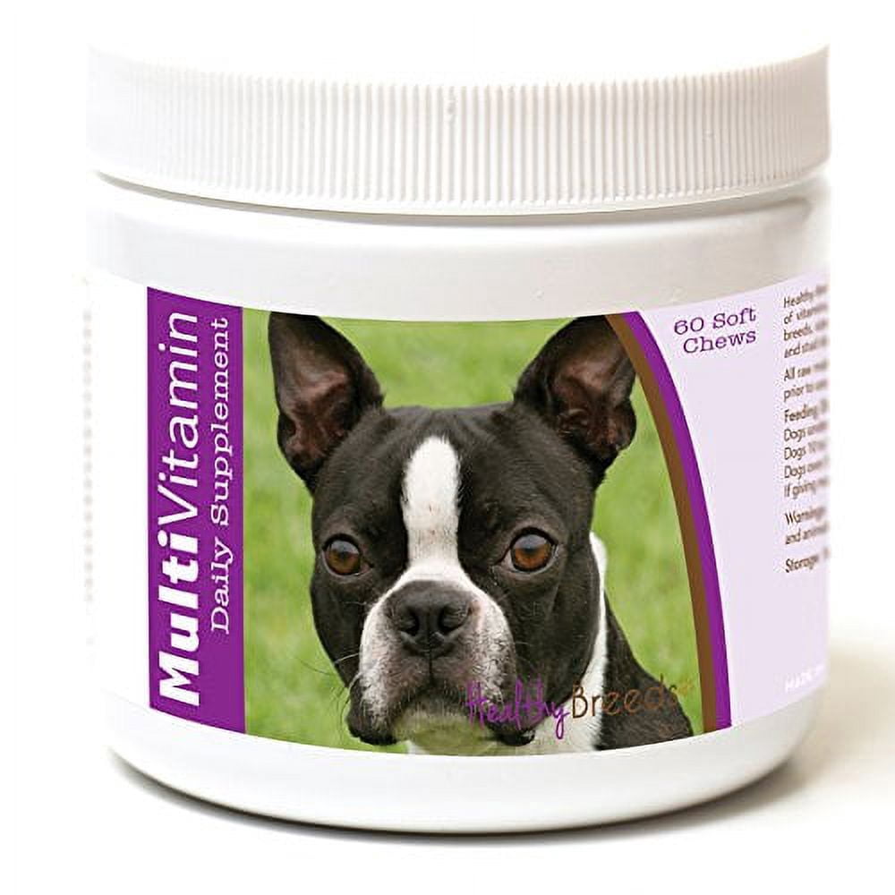 Healthy Breeds Dog Multi-Vitamin Soft Chew for Boston Terrier, Daily Vitamin and Mineral Supplement, 60 Count