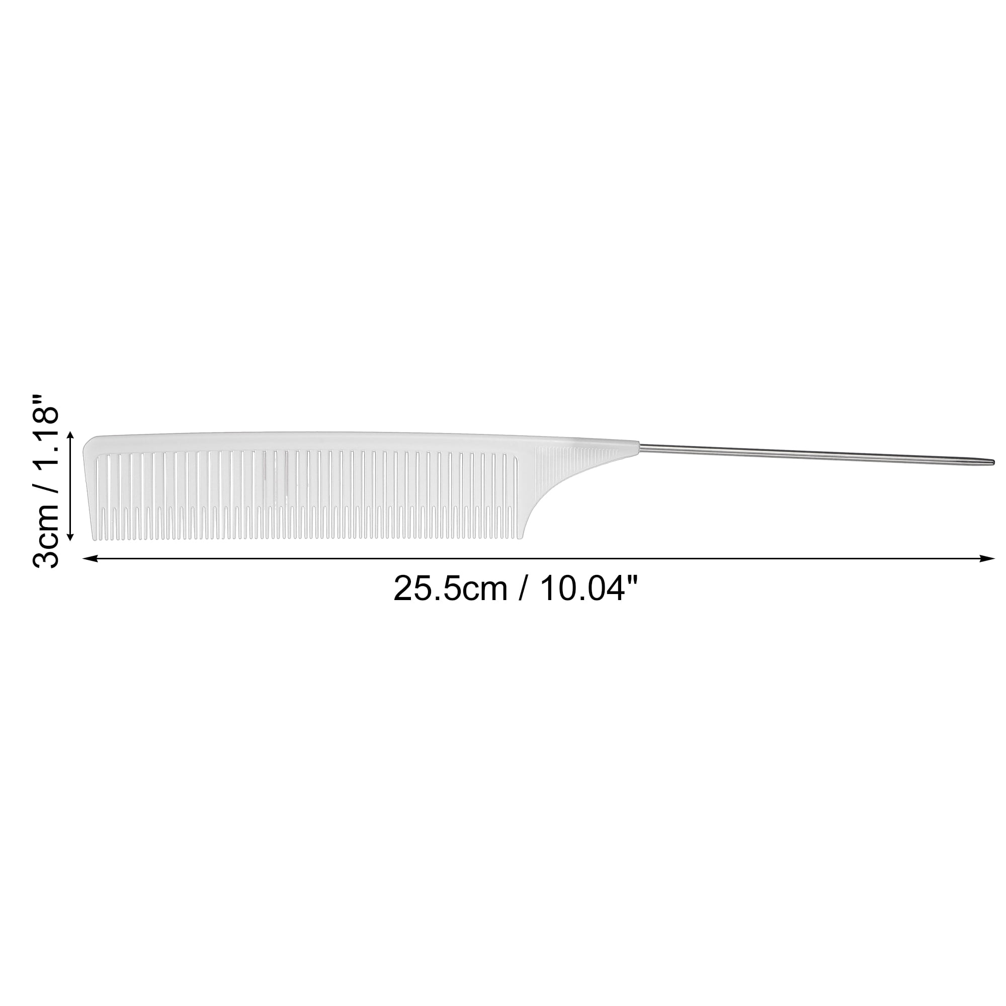 Unique Bargains Wide Tooth Hair Brush Tail Comb for Home Use Styling Comb Plastic White