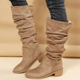 thumbnail image 6 of Yeahitch Womens Boots Mid Calf Low Heel Womens Winter Boots Round Toe Chunky Heel Warm Comfortable Tall Boots, 6 of 6