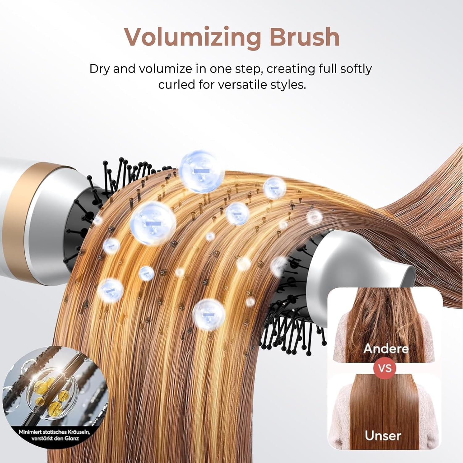 5-in-1 Hair Dryer Brush Set, Blow Dryer Brush with Air Style Wrap, Negative Ionic Magic Style