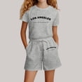 thumbnail image 2 of LRen Toddler Outfits for Girls Cute Print Short Sleeve Tee and Shorts Crew Neck Cute Streetwear 2-Piece Set Preppy Clothes, 2 of 4