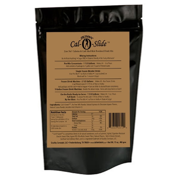 Cocktail Mix Skinny Cal-O-Slide (TM) Mudslide Zero Calorie & Carb All Natural Powder, 44... by Private Label
