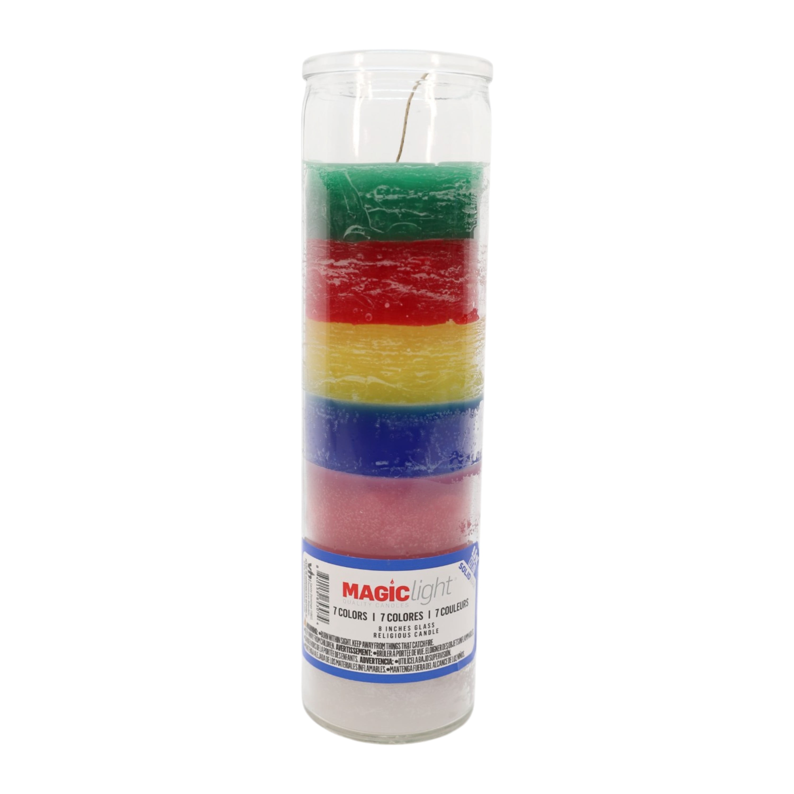 (4 pack) MagicLight Religious Candles 9.6 oz - Clear Powers Glass Jar, Unscented Wax