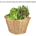 thumbnail image 4 of Wicker D-Shaped Handmade, Wicker Bicycle Front Basket with Leather Straps, 4 of 7