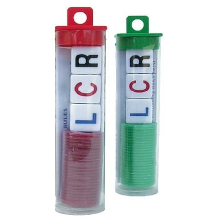 LCR - Jeu de dés Centre Gauche Droit - 2 Ensembles - (Puces de Couleurs Assorties)