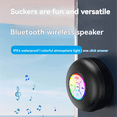 thumbnail image 4 of Waterproof Bluetooth Speaker LED Colorful Luminous Small Speaker Large Suction Cup for Bathroom & Outdoor Use Gray, 4 of 7