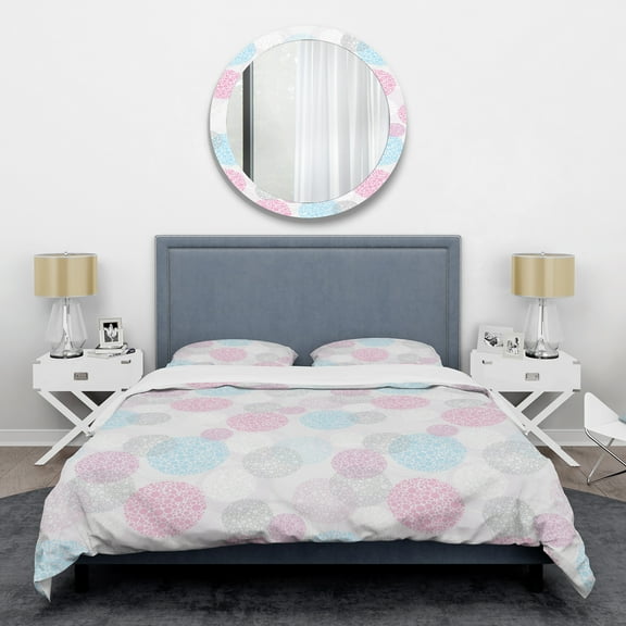 Designart 'Circular Abstract Retro Geometric III' Mid-Century Modern Duvet Cover Set