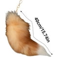 thumbnail image 2 of Faux Animal Tail Keychain Fluffy Faux Fur Tail Pendant 15.75" Long Tail Charms Keyring Holder for Handbag Backpack, 2 of 6