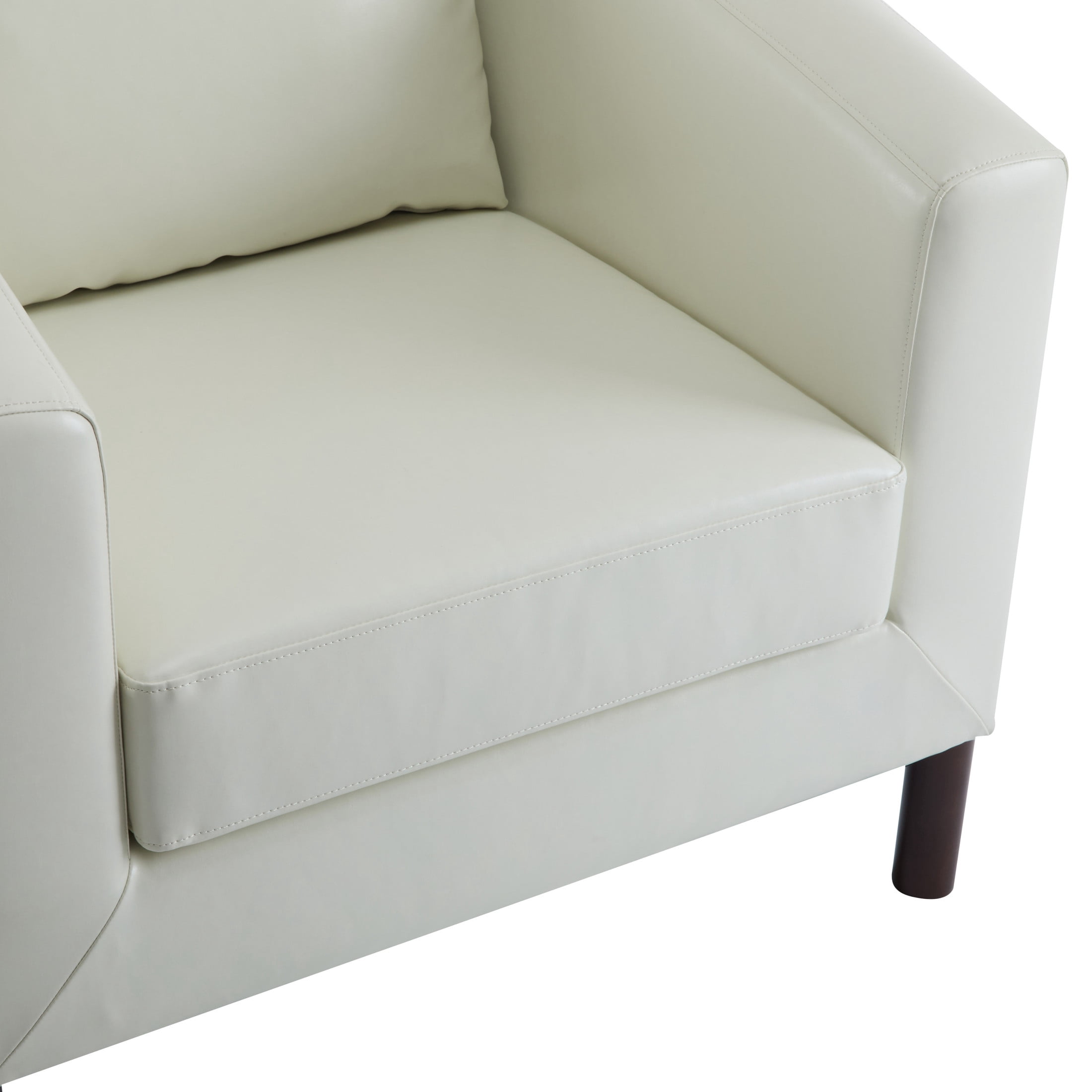 Aurds Modern Barrel Club Chair, Solid Wood Frame, White