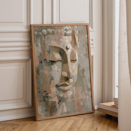 Minimalist Zen Face Illustration Calm Meditation Décor Neutral Spiritual Home Art Kwc Decorative Art 8 Poster Poster Print Only