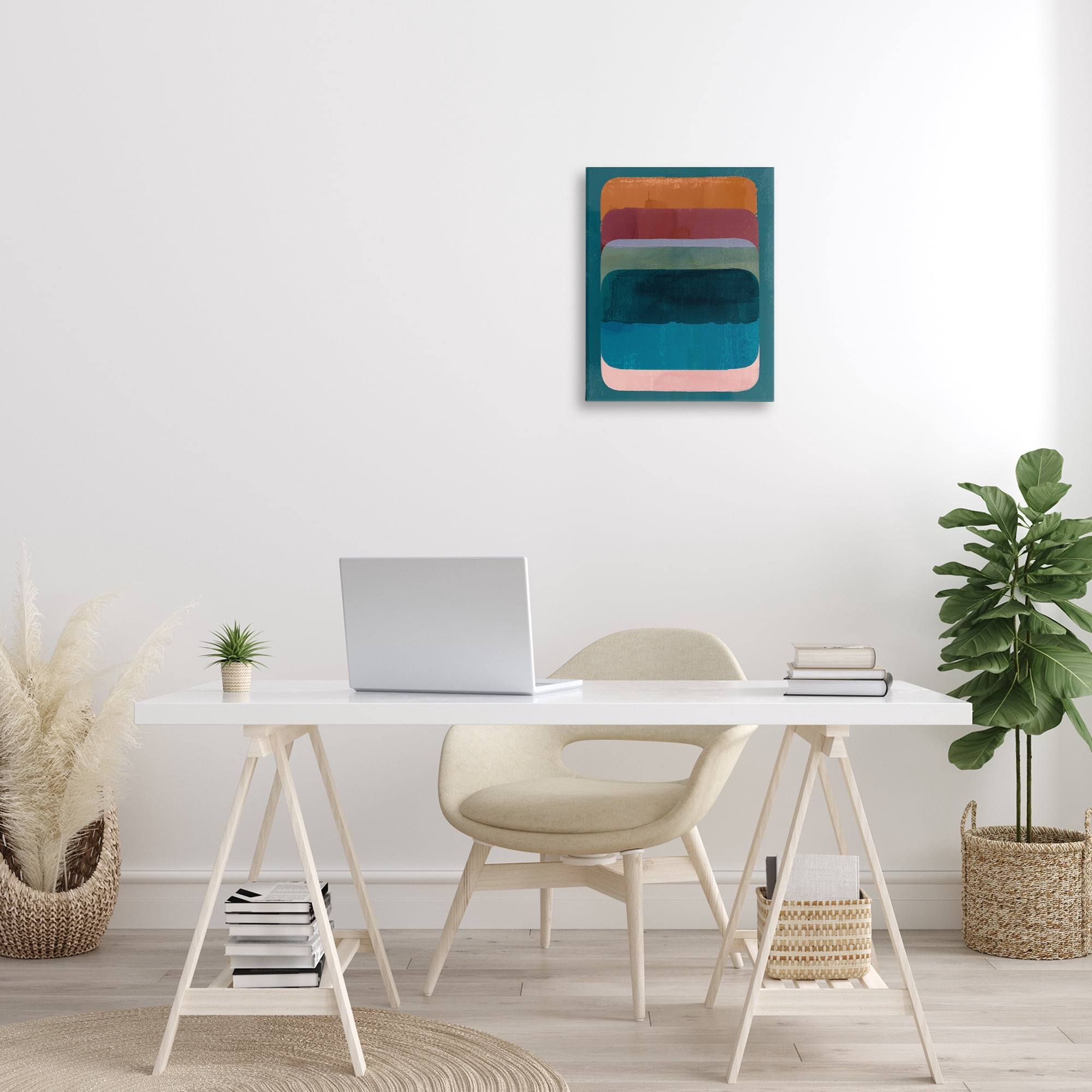 Stupell Industries Rustic Inspired Ombre Pattern Abstract Painting Gallery Wrapped Canvas Art Print Wall Art, 16 x 20