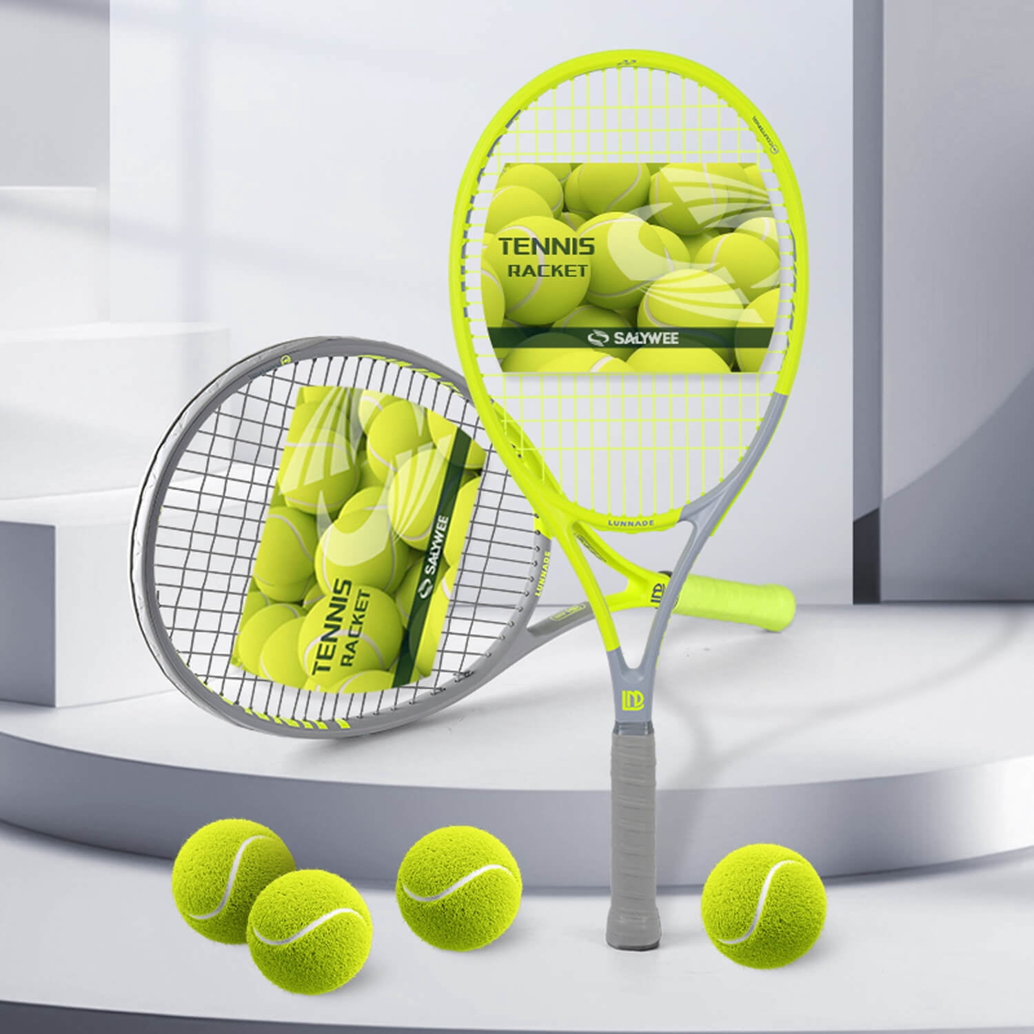 Gemini Pro-Grade Carbon Fiber & Aluminum Tennis Racket - Free bag, 6 Colors (High-Visibility Fluorescent Options), Lightweight Durable Performance for Adults Players, Arm-Friendly Shock Absorption