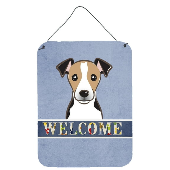 Caroline's Treasures BB1447DS1216 Jack Russell Terrier Welcome Wall or Door Hanging Prints, Blue, 12x16, multicolor