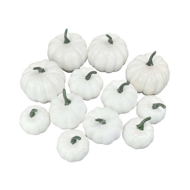 12 piezas de calabazas falsas, modelo DIY, lindas y pequeñas para Halloween, Acción de Gracias, Otoño Mezclado 3 tamaños