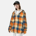 thumbnail image 3 of Balery Warm Orange Plaid Men's Women's UPF 50+ Sun Protection Lightweight Hoodie Performance Long Sleeve Shirt for Fishing Running-XX-Large, 3 of 7