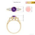 thumbnail image 4 of ANGARA Natural 0.8 Ct. Amethyst with Diamond Classic Ring in 14K Yellow Gold for Women (Ring Size: 10), 4 of 9