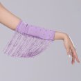 thumbnail image 5 of Lispipm Women's Retro Long Opera Pageant Gloves 1920s Fringe Fingerless Elbow Glove for Costume Party Wedding Arm Sleeves Purple, 5 of 8