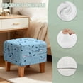 thumbnail image 7 of SCRAWLGOD Shark Print Blue Footstool Slipcover, Washable Footrest Sofa Slipcovers Comfortable Square Covers for Footstool with Stretch Bottom, 7 of 7