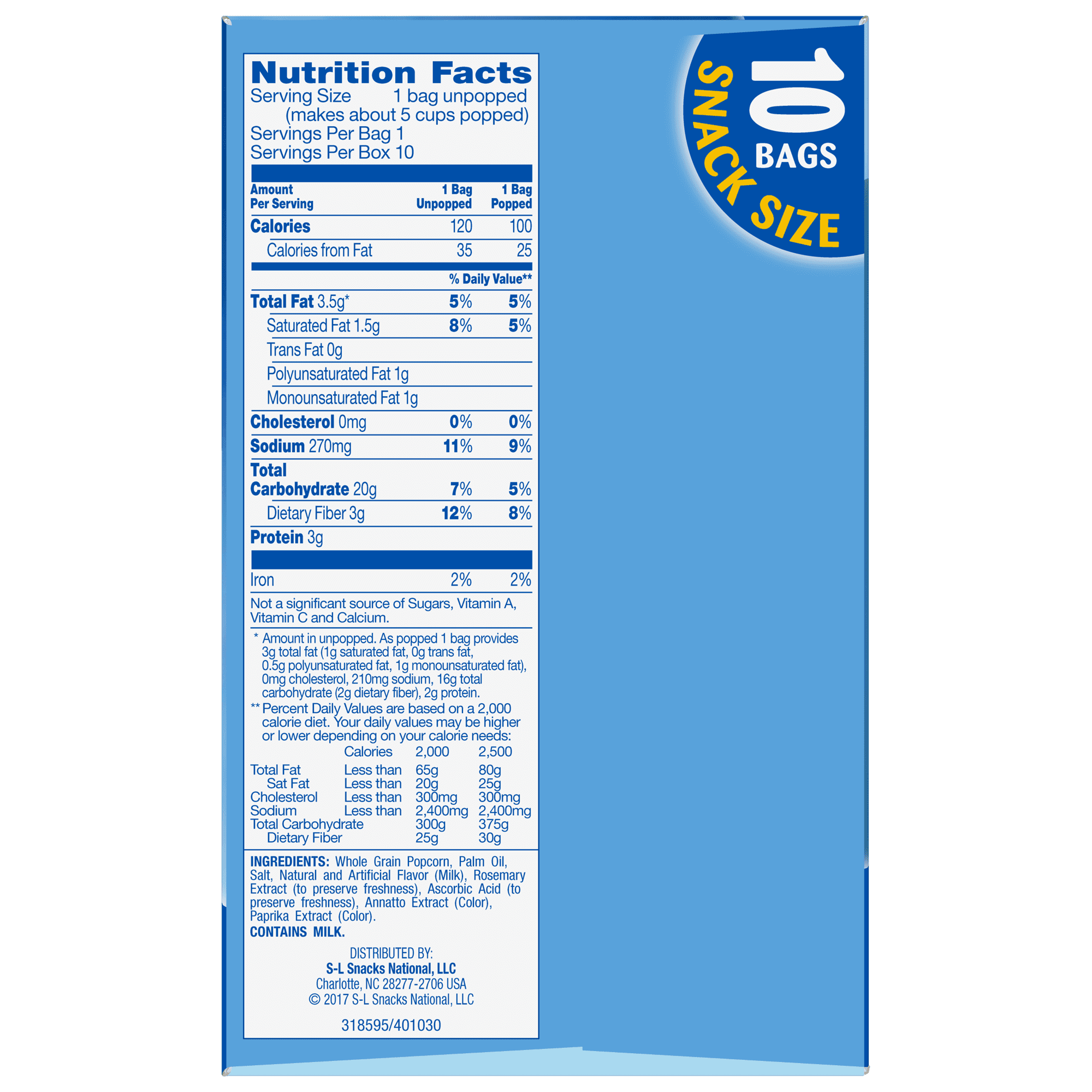 Nutrition Facts Pop Secret Butter Popcorn - NutritionWalls