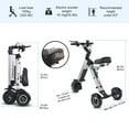 thumbnail image 4 of TopMate ES33 Powered Mobility Scooter 3 Wheels Foldable Trike with Seat for Adults Senior, 8 inch Tires Lightweight Electric Scooter with Removable 36V 7.8AH Battery & Reverse Function, 4 of 7