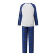 thumbnail image 3 of Family Matching Pajamas Sets Printed Long Sleeve Tops with Plaid Pants, 3 of 9