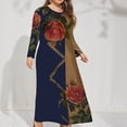 thumbnail image 4 of LSLJS Plus Size Women Décontracté Ample Imprimé Long-sleeve Col Rond Dress, 4 of 4
