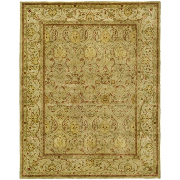 SAFAVIEH Persian Legend Adrian Floral Bordered Wool Area Rug, Moss/Beige, 12' x 15'