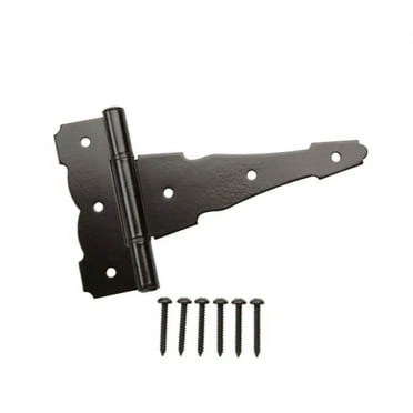 Everbilt 6 in. x 4-1/4 in. Black Decorative Gate Tee Hinge