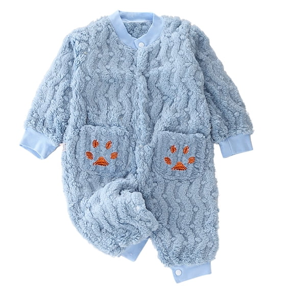 Kids Girl Boy Warm Thick Fuzzy Moon Print Coveralls Shapewear Body Suit One Piece for Kid Long Sleeve Fall Winter Body Suit 2025 Clothing Regular Fit