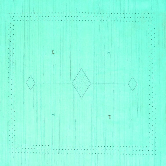 Ahgly Company Indoor Square Solid Turquoise Blue Modern Area Rugs, 7' Square