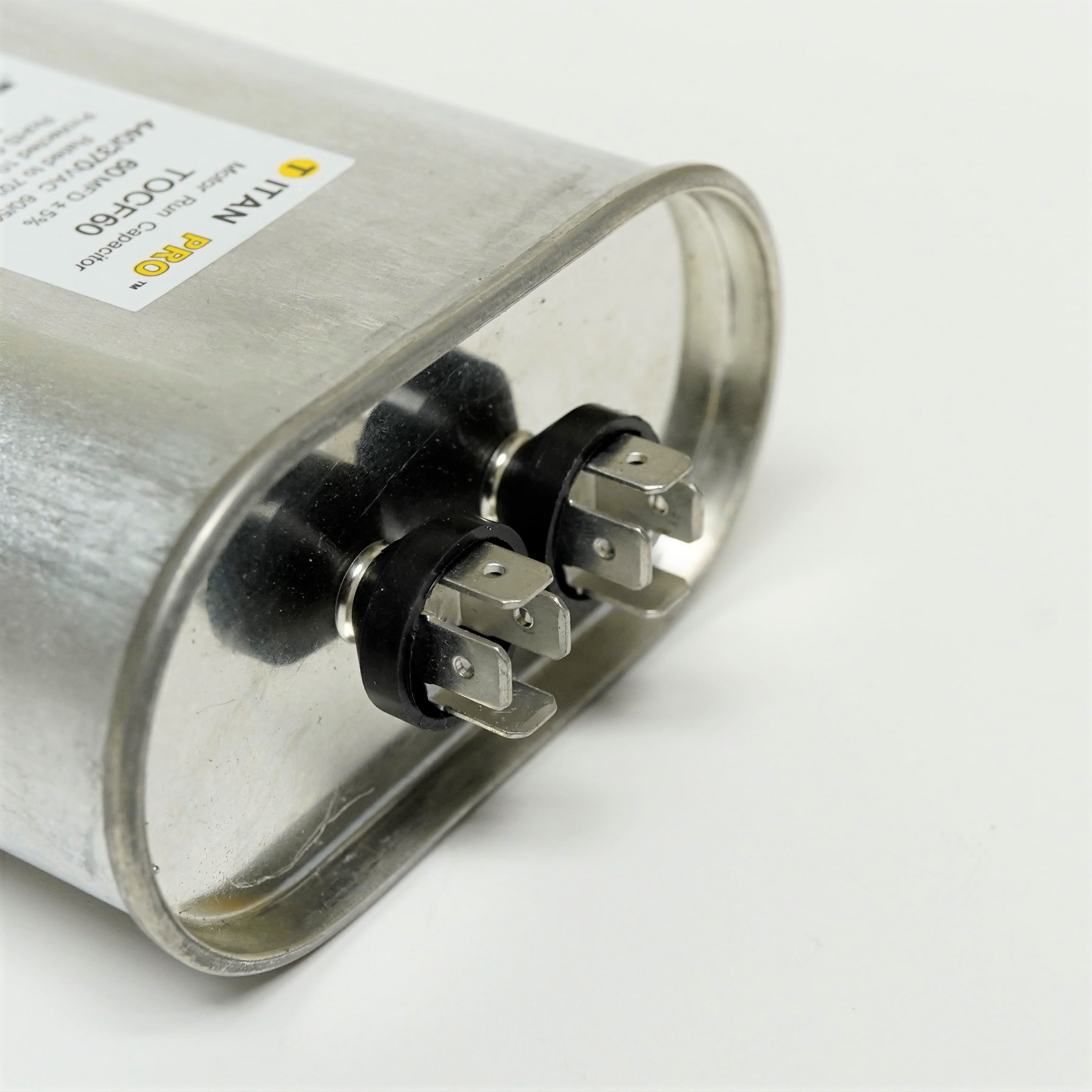 TitanPro TOCF60 HVAC Motor Run Oval Capacitor. 60 MFD/UF 440/370 Volts