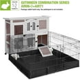 thumbnail image 6 of Aivituvin 2-Tier Indoor Rabbit Hutch Bunny Hutch Guinea Pig Cage with Plastic Trays, Wheels & Ramp 47.2" Multi-Door Wooden Rabbit Cage for Rabbits, Bunnies, and Guinea Pigs (Brown), 6 of 8