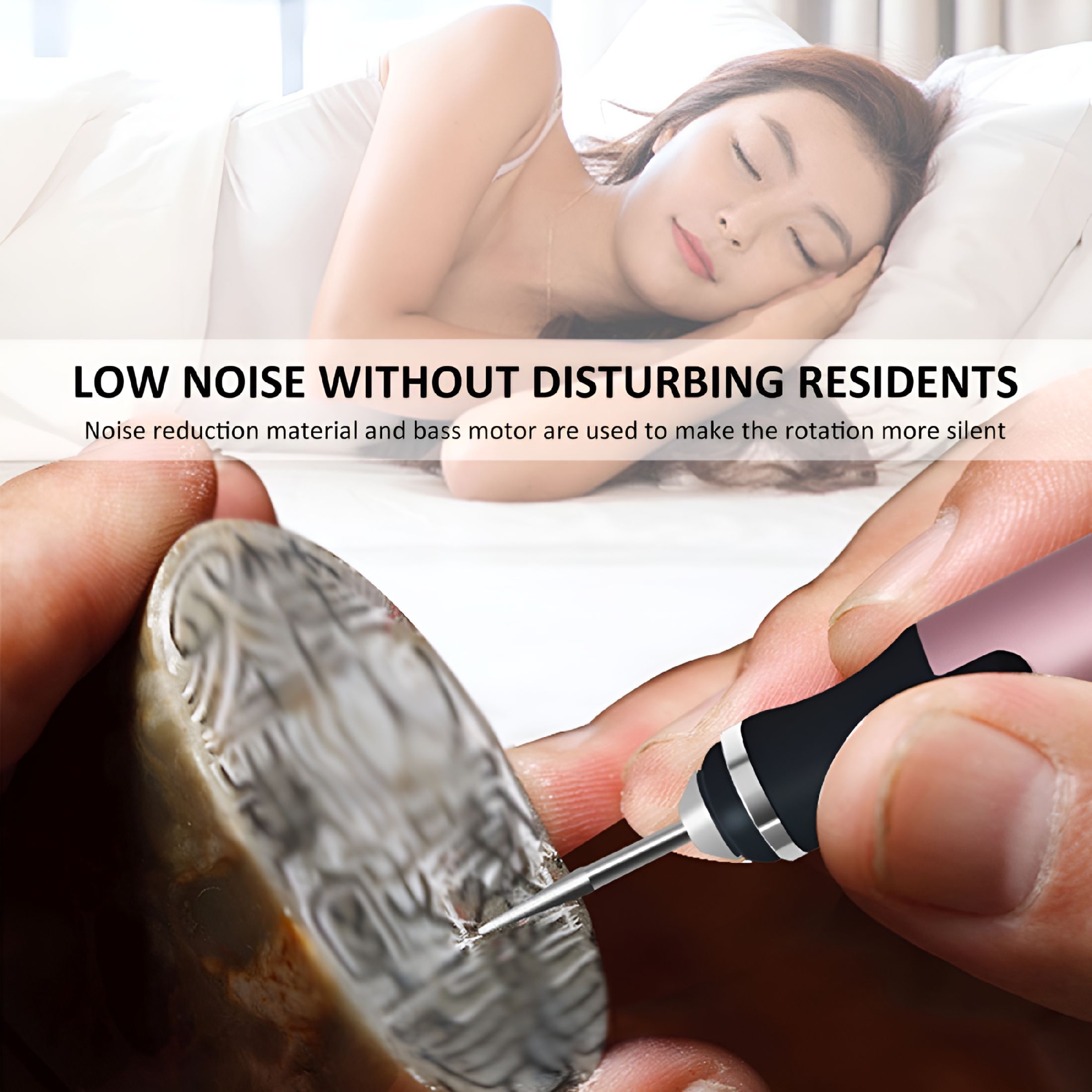 ZEPARO Rotary Tool Rechargeable Engraving Pen with 300mAh Battery Electric Adjustable Speed Carving Pen Hand-held Wood Engraving Tool for Sanding Polishing Drilling Etching