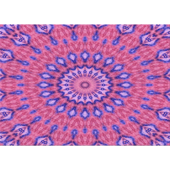 Ahgly Company Machine Washable Indoor Rectangle Transitional Purple Area Rugs, 7' x 10'