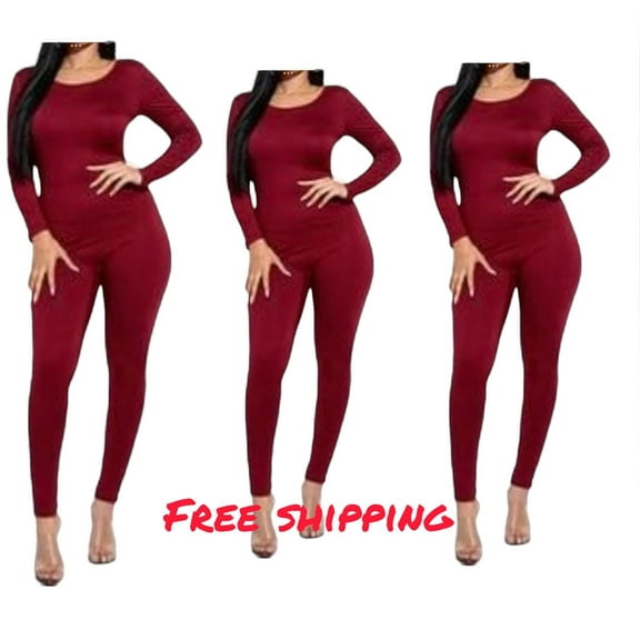 BRAND NEW LADIES LONG SLEEVE BODYCON  JUMPSUIT SIZE -L   WITH FREE SHIPPING