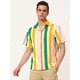 thumbnail image 3 of Camisa de Rayas de Verano Lars Amadeus para Hombre Bloque de Color Rosa Verde Naranja S, 3 of 6