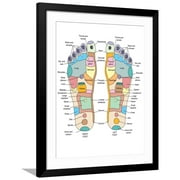 Art.com Reflexology Foot Map, Artwork Photographic Print by Peter Gardiner, Black Frame Wall Art, 32" x 40"