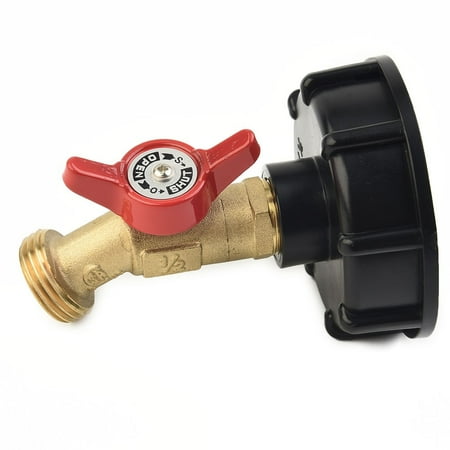 

275-330 Gallon IBC Tote Water Tank Adapter 2 Free Brass Hose Faucet Water