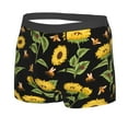 thumbnail image 2 of Balery Bees and Sunflowers Men's Boxer Briefs, Soft and Breathable Cotton Underwear with nylon Waistband-Small, 2 of 9