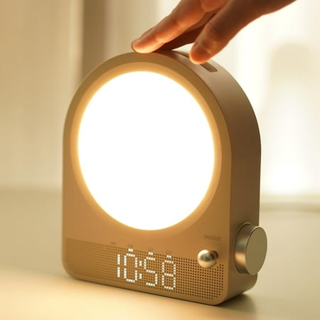 Vivilumens Sound Machine Alarm Clock, Gentle Sunrise Wake Up Light Alarm Clock for Heavy Sleepers Adults, Dimmable Night Light & RGB Meteors Lights Mode, 10 Natural Sounds, Great for Bedroom