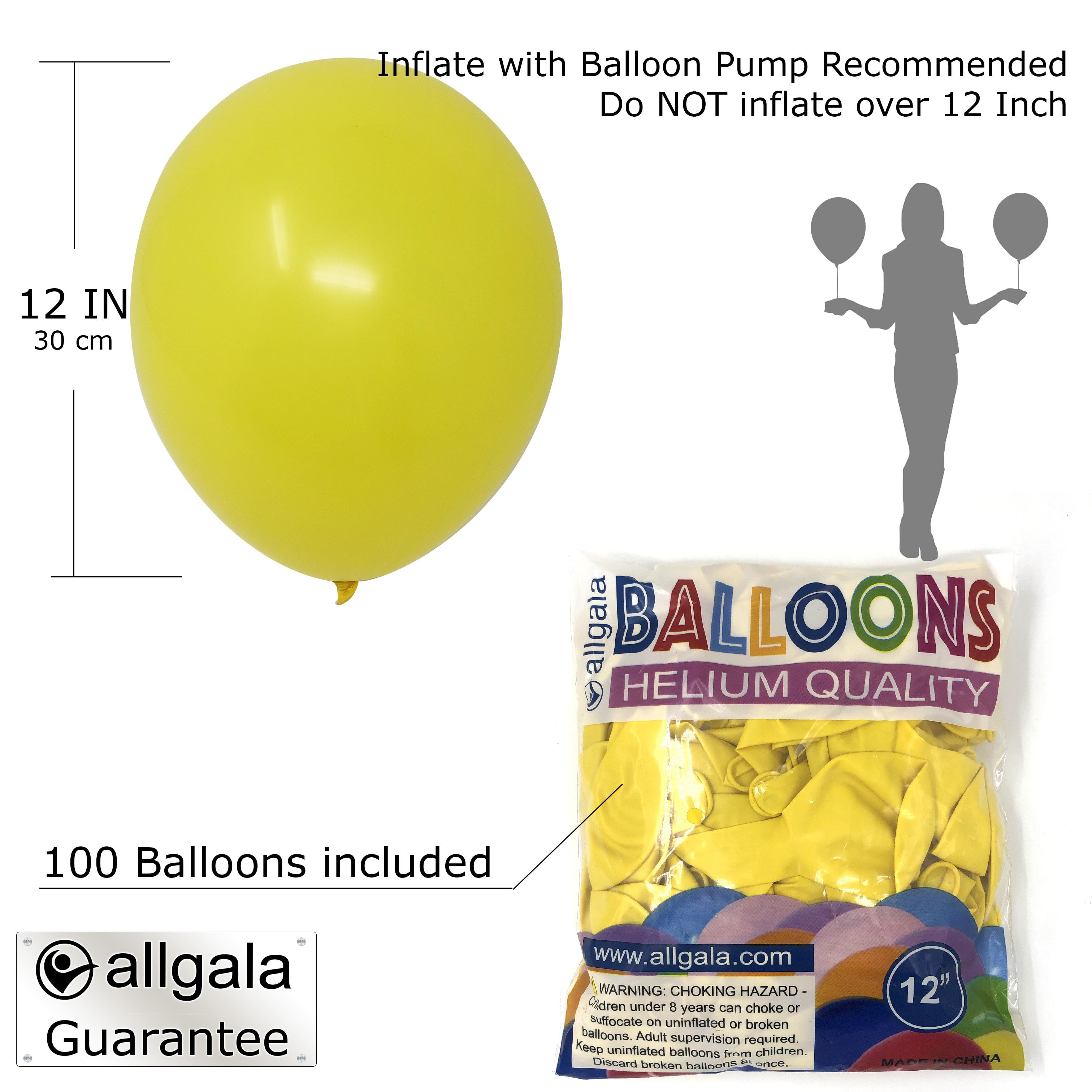 Allgala 100ct Green Long Balloons Pack 12