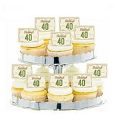 24pk Vintage Celebrate 40 Edible Cupcake Decoration Topper Picks