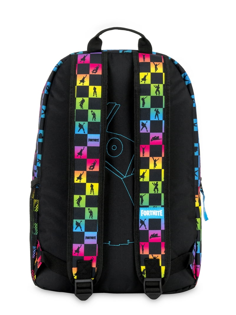 ★GRAILZ★ CHECKERED BACKPACK Fortnite Kids & Teen Checkered School Bag: Amplify Rainbow