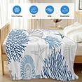 thumbnail image 4 of Blue Grey Coastal Cooling Blanket,Lightweight Breathable Summer Throw Blanket with Double Sided Cold Effect,Summer Beach Coral Shell Starfish Picnic Blankets Bed Sheet for Hot Sleepers 40"x60", 4 of 8