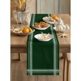 thumbnail image 3 of Minimalist Vintage Table Runner 108 Inches Long,Hunter Green Grid Lines Texture Cotton Linen Table Runners Dresser Scarves,Fabric Tabletop Scarf Furniture Cover for Home Dinner Party 13"x108", 3 of 9