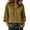 Brown, variant on Women's Cotton Linen Button Down Shirt, 3/4 Sleeve Collared Blouse, Solid Color Loose Fit Casual Tunic Top